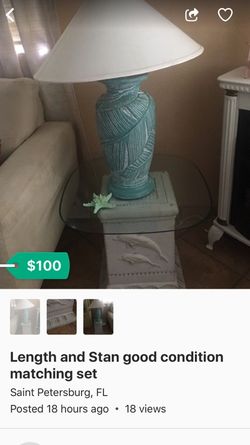 Two end tables and matching lamps