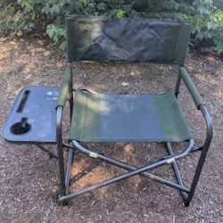 Oversized Director's Chair With Side Table And Cup Holder