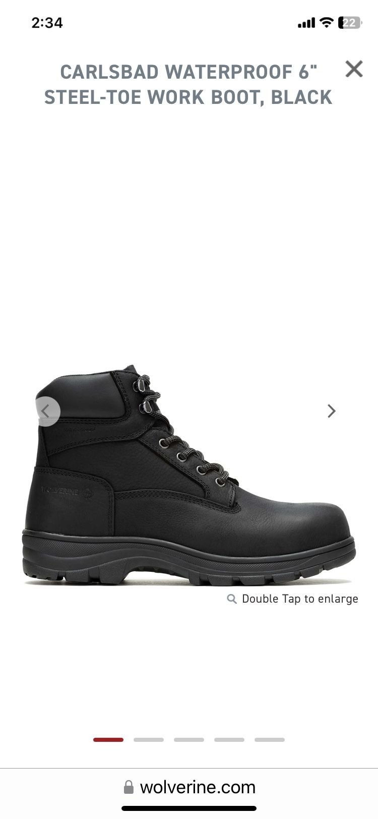 Wolverine Carlsbad Safety Boots Size 12W