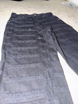 (jeans) Supreme Jacquard Logos Double Knee