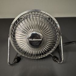 Lakewood 5" Mini Electric Silver Metal Desk Fan - Model HVDJ-4