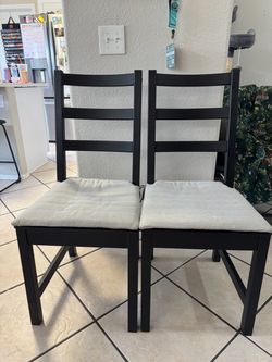 Dining Chairs - IKEA Nordviken Black and Cushion - Set of 2