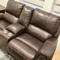 Leather Convertible Couch