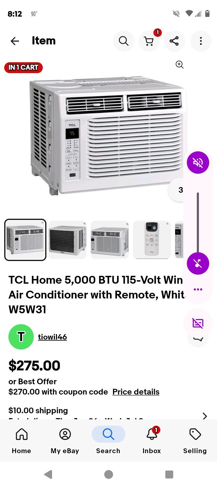 5000 BTU TCL Air Conditioner Like New