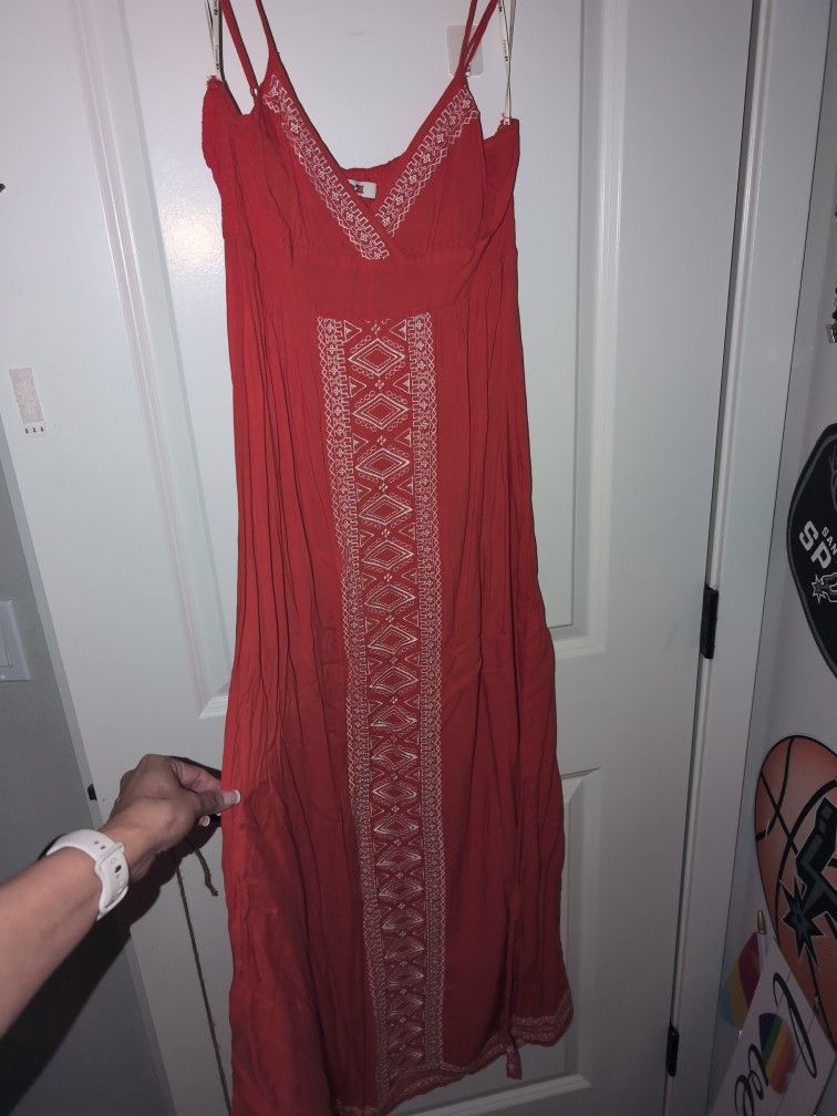 Orange Sundress With Embroidery
