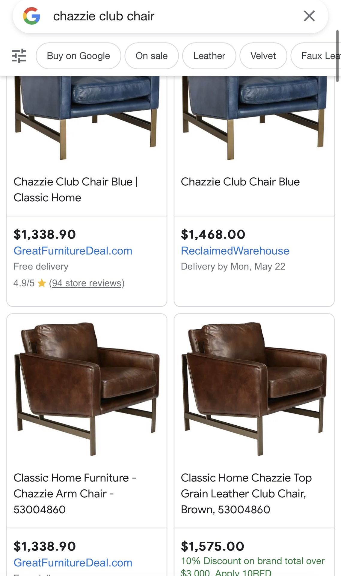 Classic home chazzie club chair deals