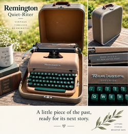 Remington Quiet-Riter Vintage Portable Typewriter with Case