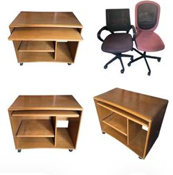 Computer office / writing / student  desk on wheels $35, office chair chair $25