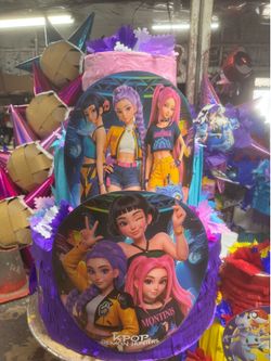 K-pop demon hunters pastel piñata