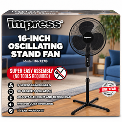 Impress 16-Inch Oscillating Stand Fan IM-727B