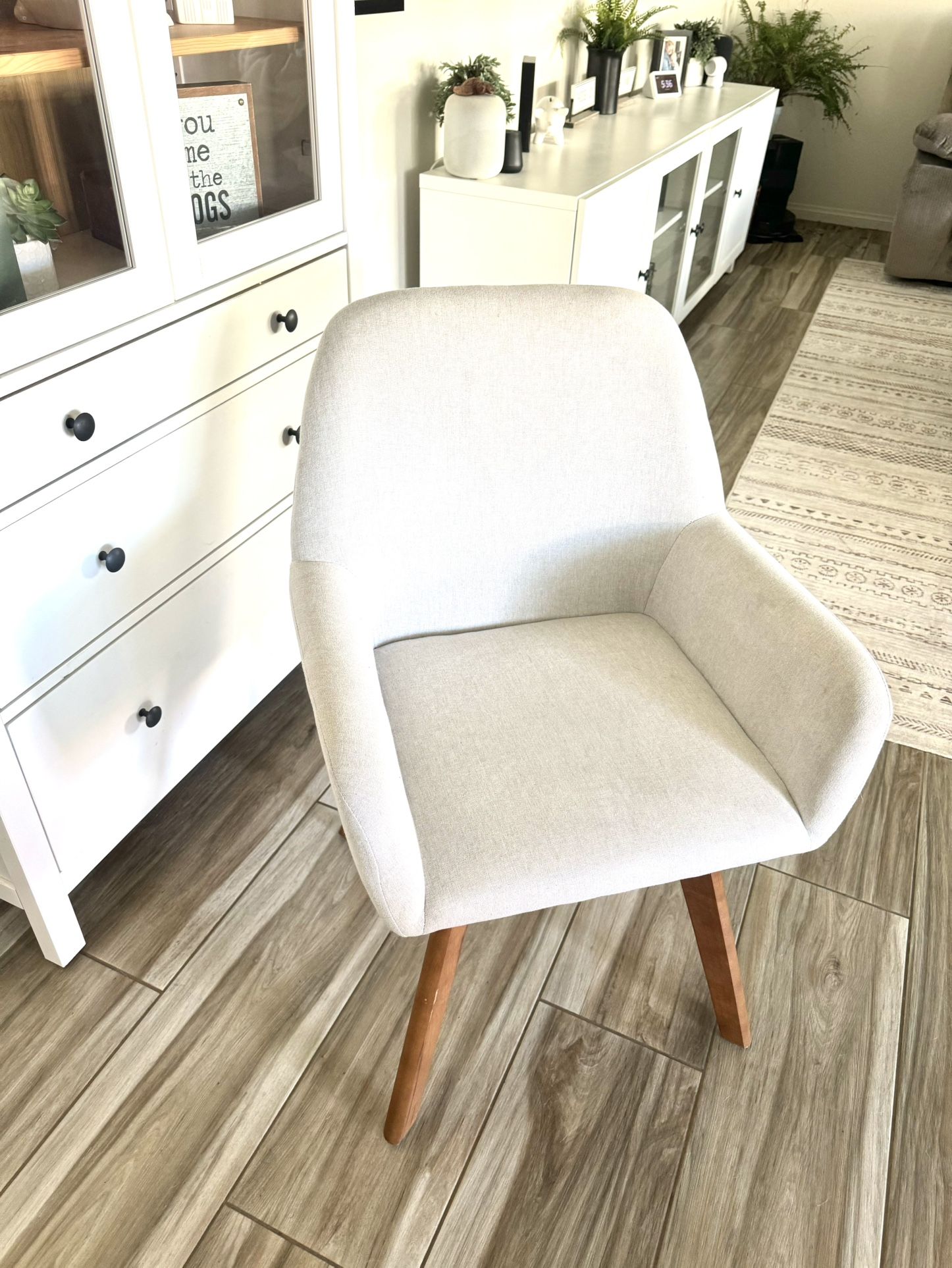 Chair Desk Chair No Wheels, Mid Century Modern 360 Swivel Accent