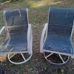 Aluminum Chairs Pair