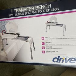 New inbox Drive transfer bench with sliding seat and fold up legs