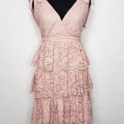 New Bardot Lace Pink Dress.