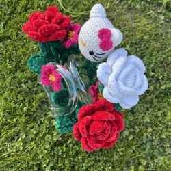 Bolsa De Vidrio Con Flores Echas Amano