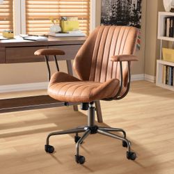 Office Chair Suede Fabric for Executive and Home Office Ergonomic Chair Light Brown