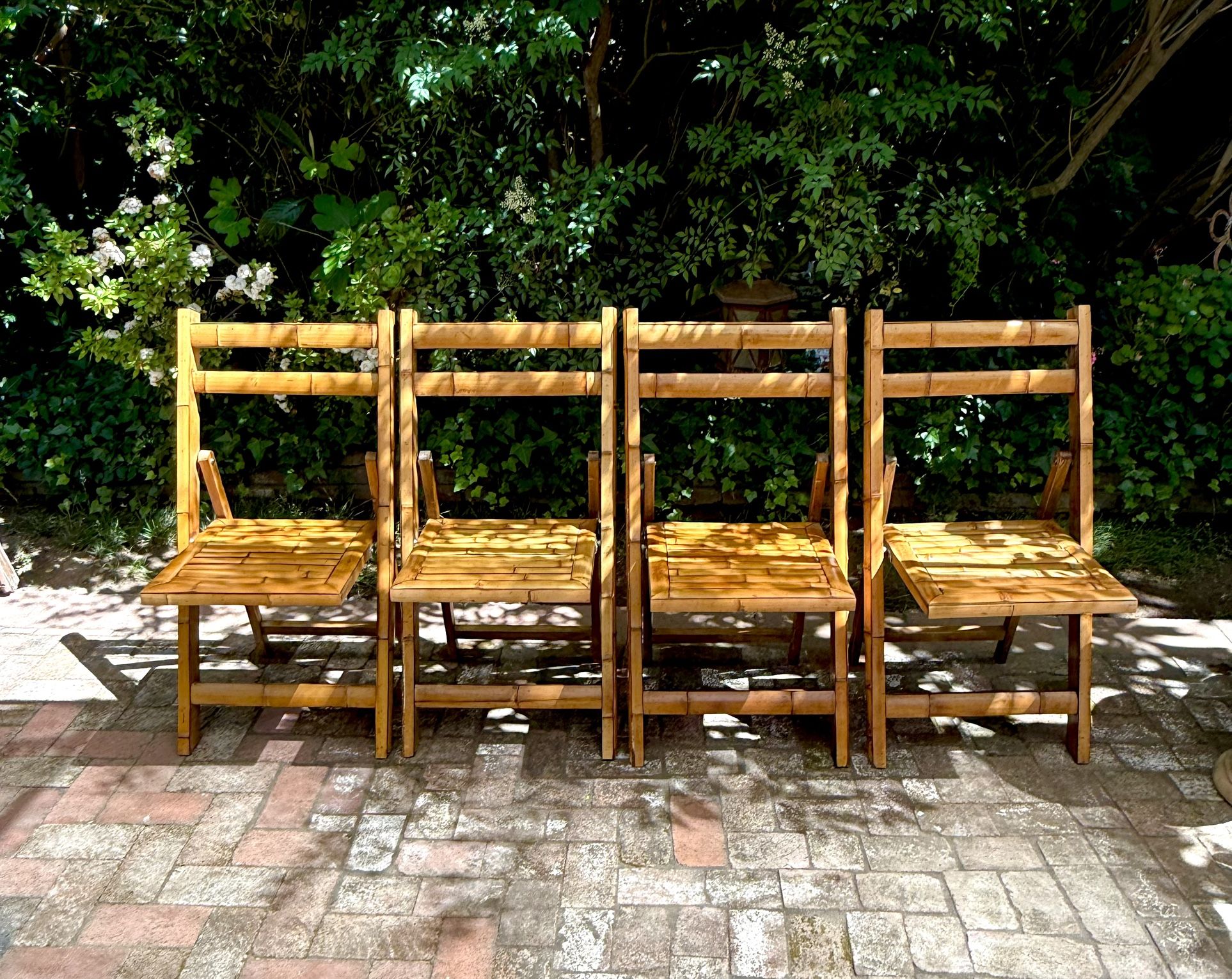 Mid Century Modern Bamboo Folding Chairs