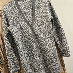 Designer Isaac Mizrahi Org. $90, Women’s Long Animal Print Cardigan Sweater, Size XS (fits Like A Small)