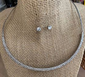 Juego collar aro aretes stainlend piedras joyería antigua