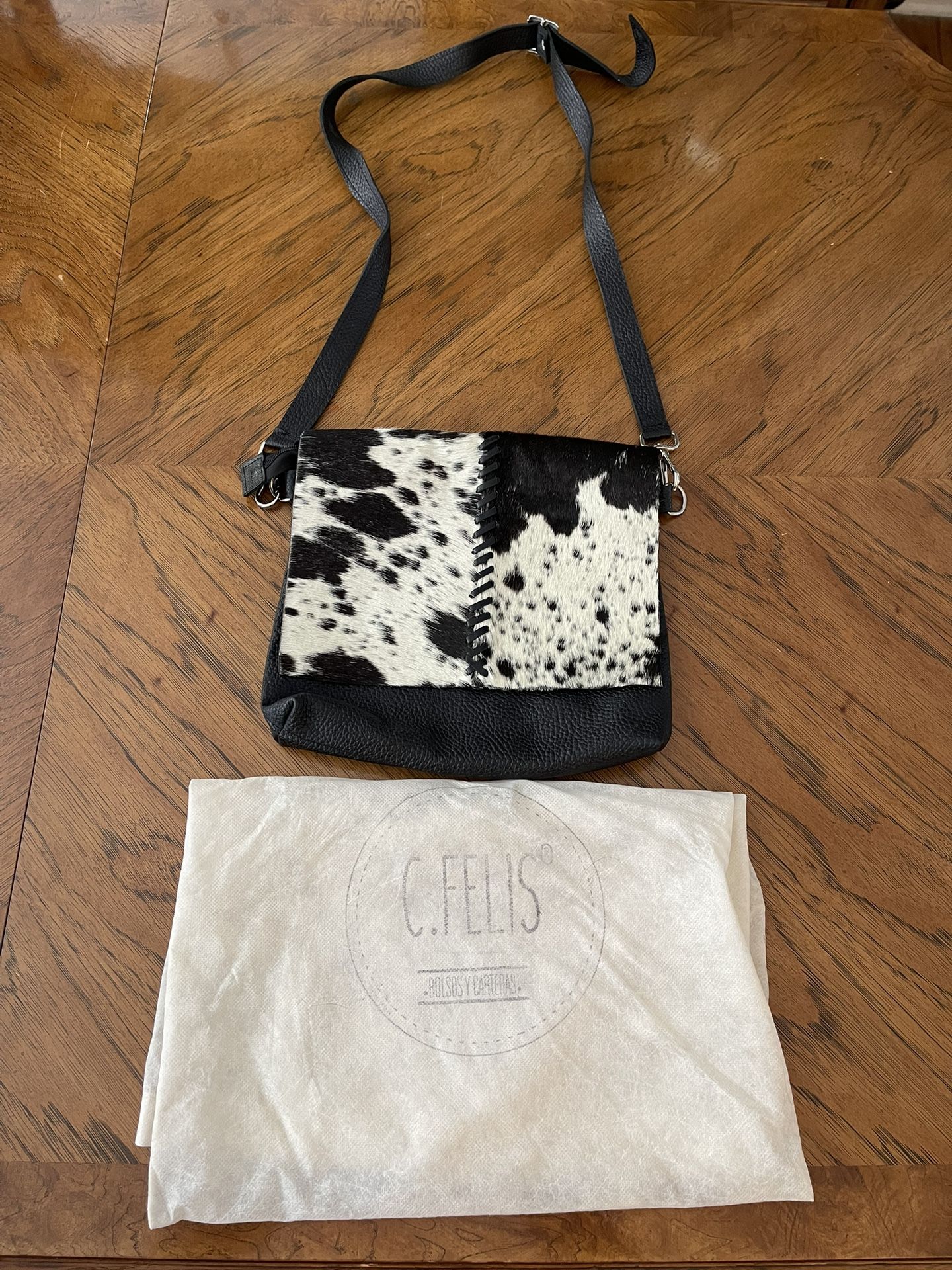 C. Felis Shoulder or Crossbody Bag - Black and White - Excellent to Like New - From Argentina