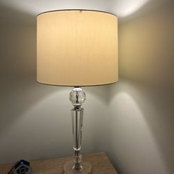2 lamps with white shades
