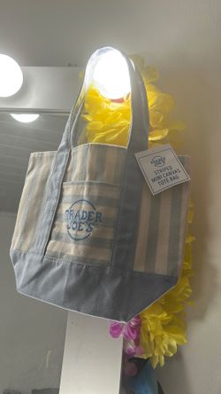 New trader Joe  Striped Mini Canvas Tote Bags