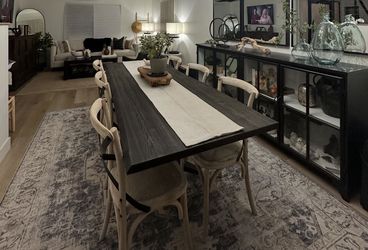 Designer Live Edge Wood Table And Chairs