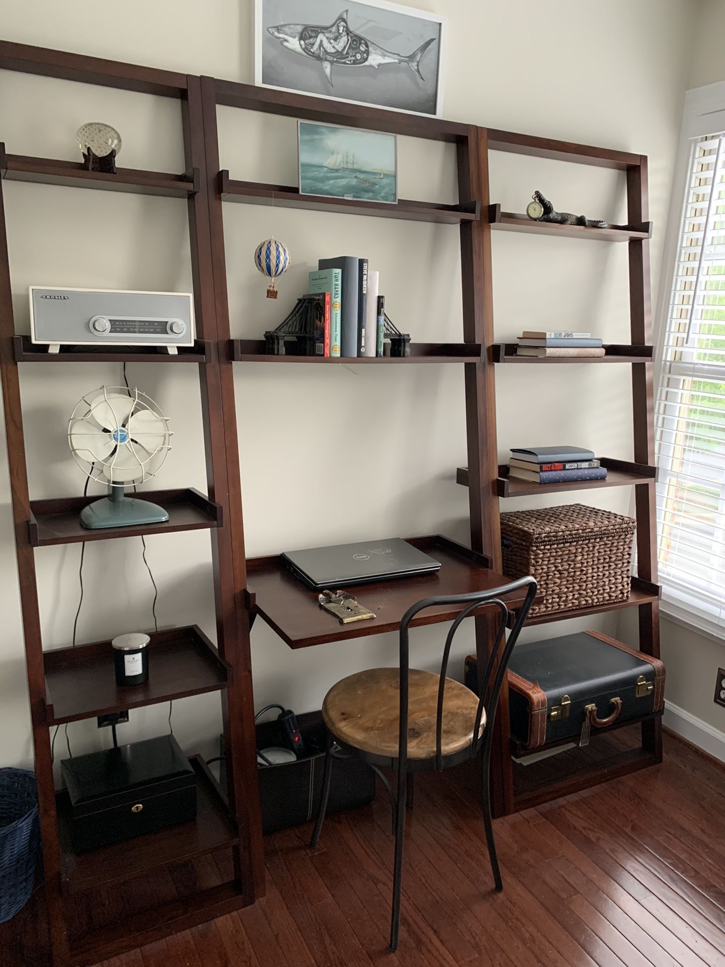 Crate and barrel ladder bookshelves set of three chair not included