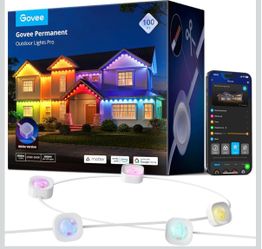 Govee Permanent Outdoor Lights Pro, 82ft with 60 RGBIC LED Lights for Daily and Accent Lighting, 75 Scene Modes for Outdoor Decor, IP67 Waterproof, Wo