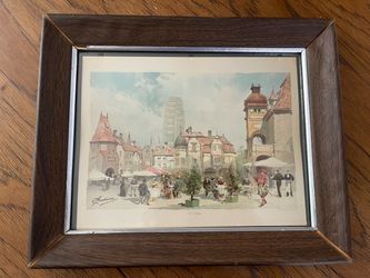 Vintage 1893 World's Columbian Exposition "Old Vienna" Lithograph