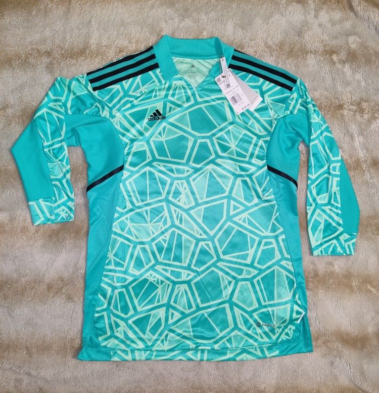 Adidas Condivo 22 Soccer Jersey Green Long Sleeve Goalkeeper HB1659 Women Sz Large