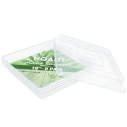 HQAUT Square Clear Plant Saucers 16 Inch, 5 Pack Pant Pot Trays, Durable Plastic Water Catcher Trays for Planter Pots, Flower Plant Drip Trays