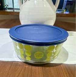 Pyrex Glass Storage Bowl with Blue Lid