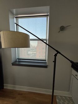 Cream & Brass Arc Floor Lamp