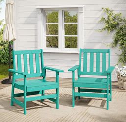 Turquoise Outdoor Patio Chairs Set of 2