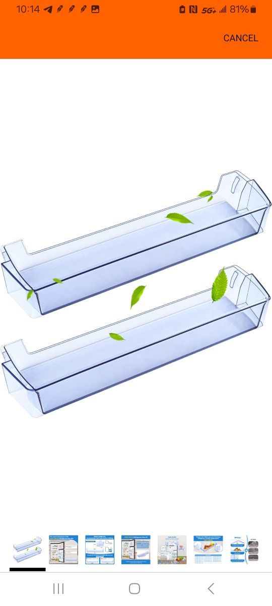 New [2PACK]door shelf bin replacement(Large), Compatible with Samsung Refrigerator door bin. 