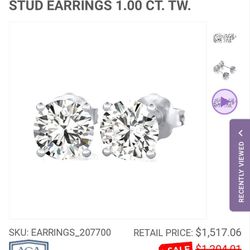 1ct 10k Diamond Stud Earrings 