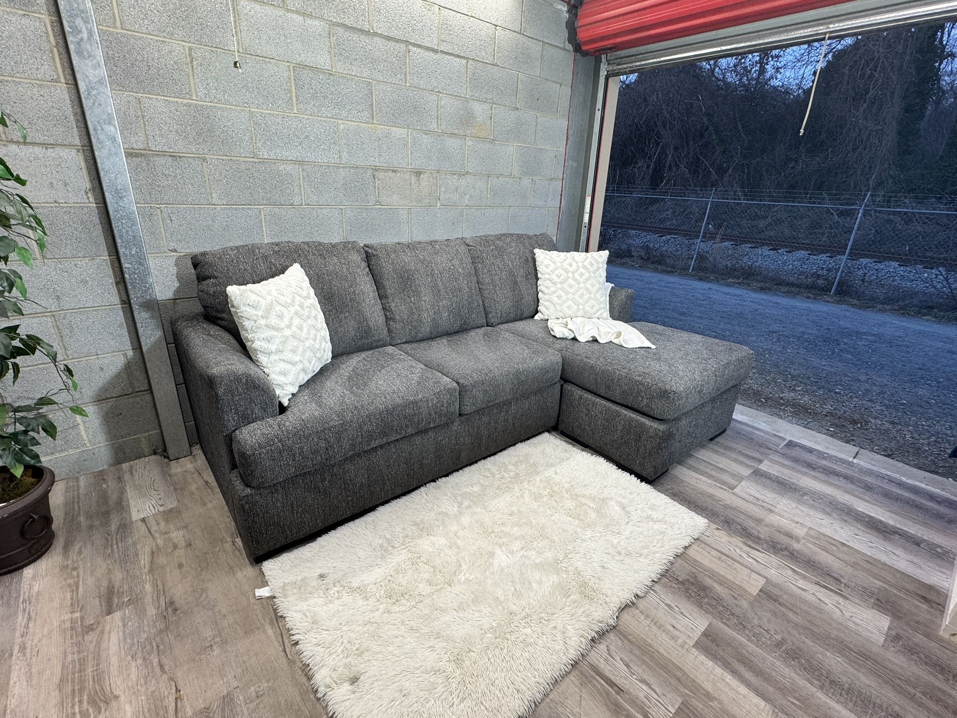 (Delivery) Grey Sectional Sofa / Couch with Chaise