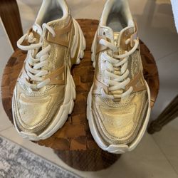 MICHAEL KORS  Metallic Leather Sneakers 