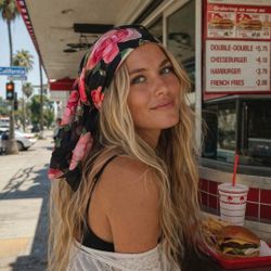 Floral Black & Pink Head Scarf - Women's Fashion Accessory Hair Accessories