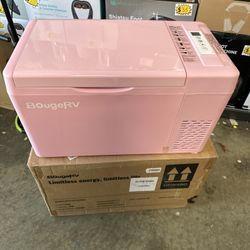 BRAND NEW BougeRV Pink 23Quart Portable Refrigerator, 12 Volt Fridge 22L, Portable Freezer Compressor Cooler 12/24V DC 110~240 Volt AC for Truck Van R