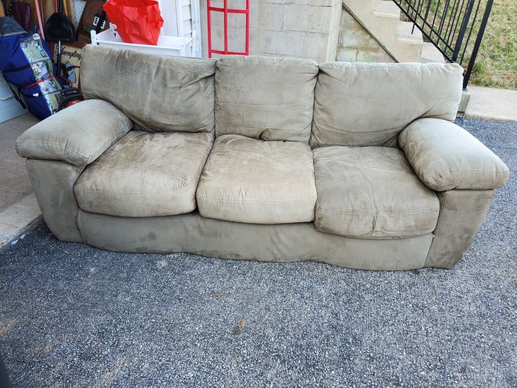 Free Tan Sofa Microfiber Couch