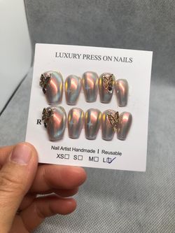 Size L custom made press on nails