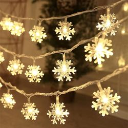 CESOF Christmas Lights, 20 Ft 40 LED Snowflake String Lights Battery Operated Fairy Lights

