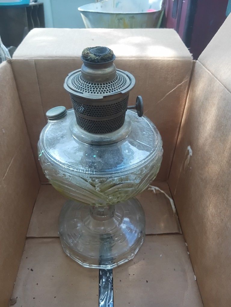 Vintage Oil Lamp With Globe