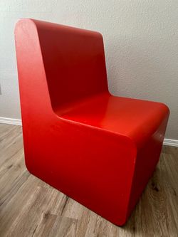 Postmodern MCM 1980s Red Modular Armless Chair by Trendway Corp