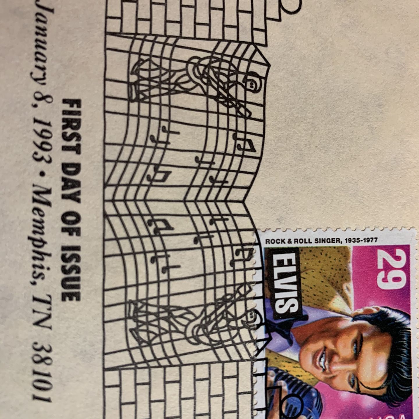 Elvis Presley First Day Of Issue Commemorative Stamp, January 8, 1993