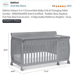 Baby Crib 4-1 Convertible
