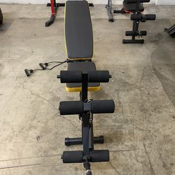 New Adjustable Exercise Bench for Home Gym Yellow Assemble Needed