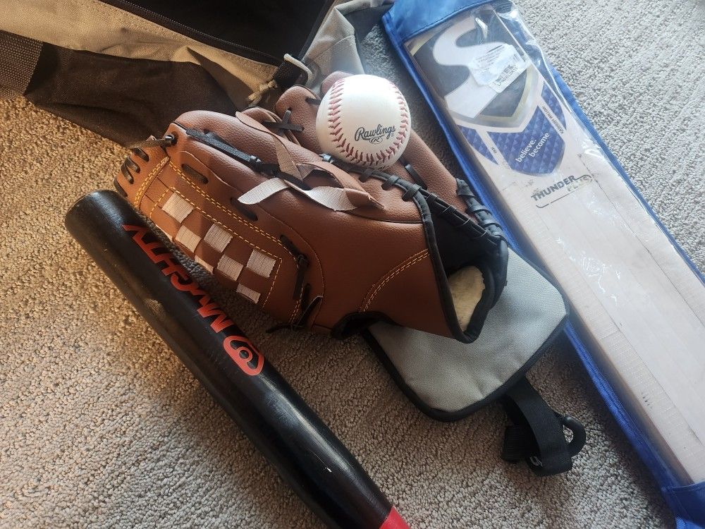 Almost New Baseball Kit And Cricket Bat